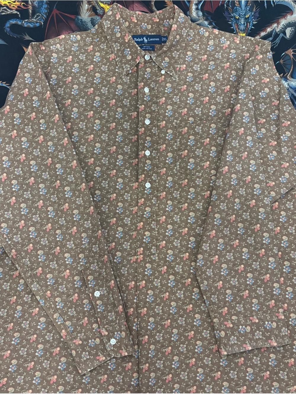 Vintage Ralph Lauren Afton Calico Pullover Shirt, XL - Picture 3 of 6